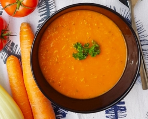 geroosterde tomaten soep met venkel