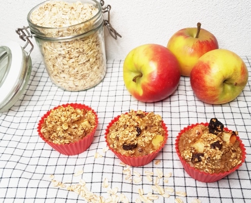 havermout muffins met appel en rozijnen
