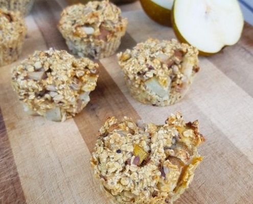 havermout muffins met peer ontbijt