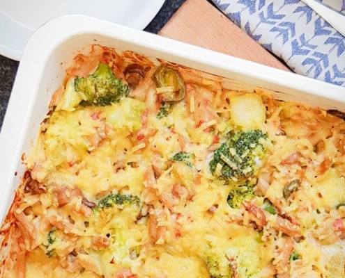 Ovenpasta met broccoli en prei