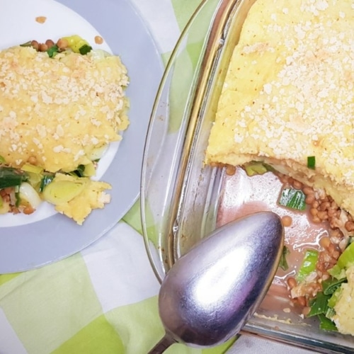 Preischotel met linzen en walnoten