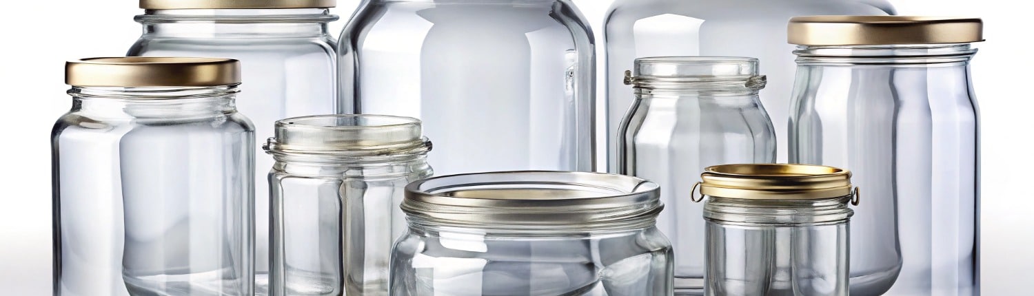 glazen potten in de vriezer