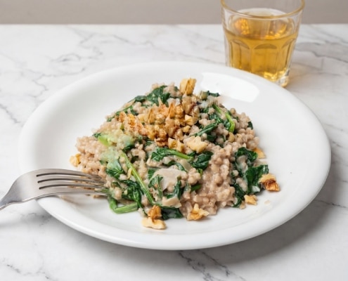 Boekweit risotto met spinazie