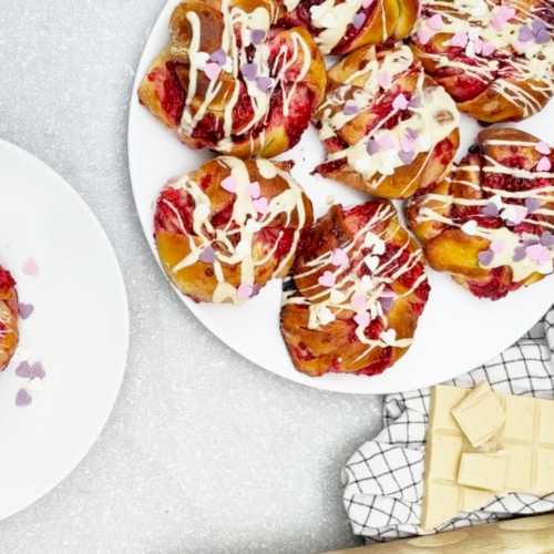 frambozen jam broodjes met witte chocolade