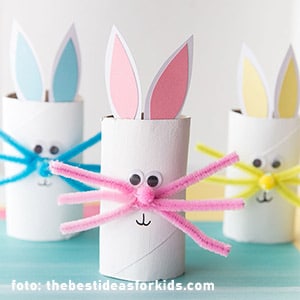 10 tofste lenteknutsels van gerecycled materiaal: konijntjes