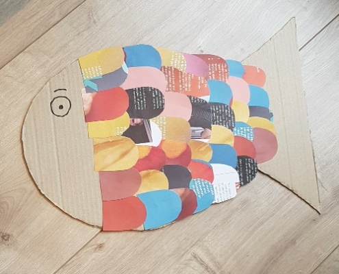 Zomer knutsels van gerecycled materiaal visje