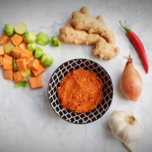 Korma-curry-met-spruiten-en-zoete-aardappel-currypasta Korma curry met spruiten en zoete aardappel