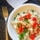 Pasta met knolselderij en gegrilde paprika recept