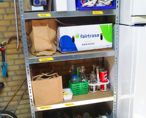 maak een recycle station voor je herbruikbare spullen