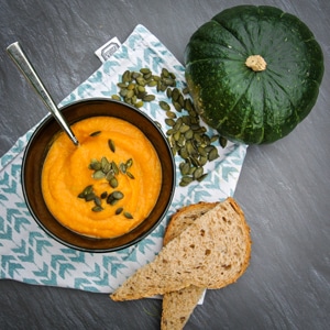 pompoensoep Zoete kruidige pompoensoep