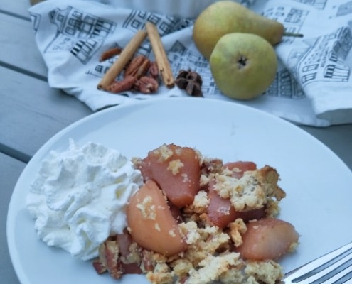 Stoofperen kruimel met pecannoten