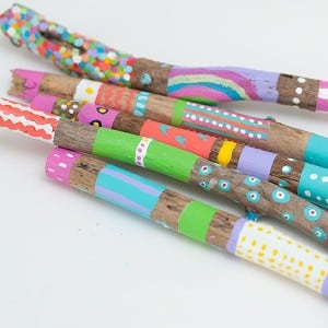 Herfstknutsels geverfde stokken