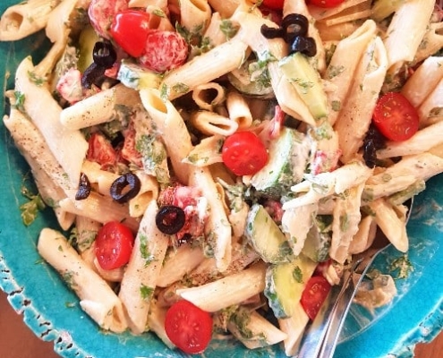 Vega Mediteraanse pastasalade