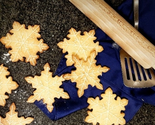 zandkoekjes-sneeuwvlokken plantaardige zandkoekjes sneeuwsterren
