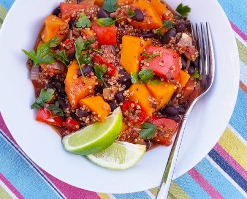 Zoete aardappel chili met zwarte bonen Zoete aardappel chili met zwarte bonen