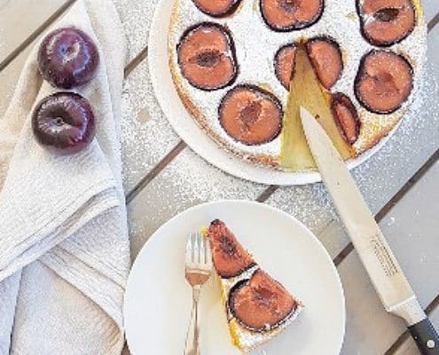 vegan clafoutis met pruimen