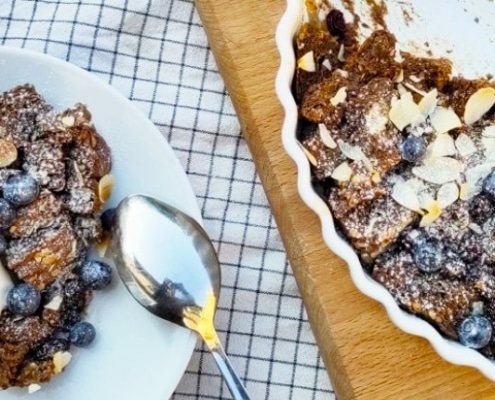 Verspillingsvrije broodpudding zonder eieren