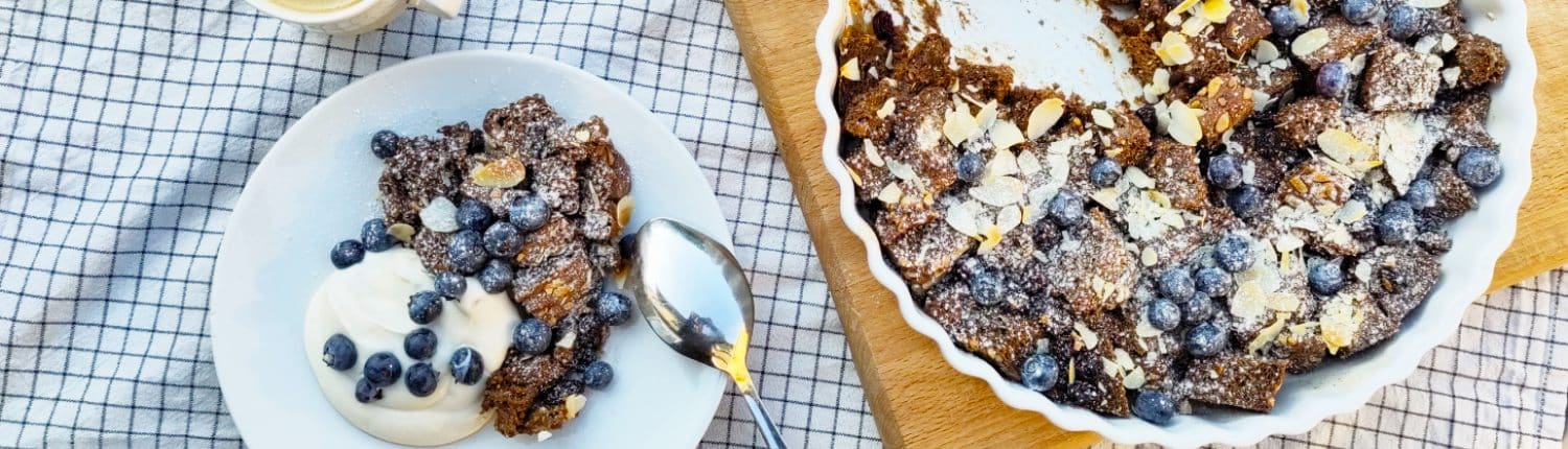 verspillingsvrije broodpudding als ontbijt Verspillingsvrije broodpudding zonder eieren