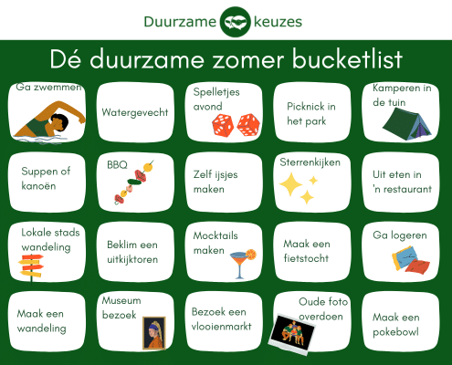Dé duurzame Zomer bucketlist