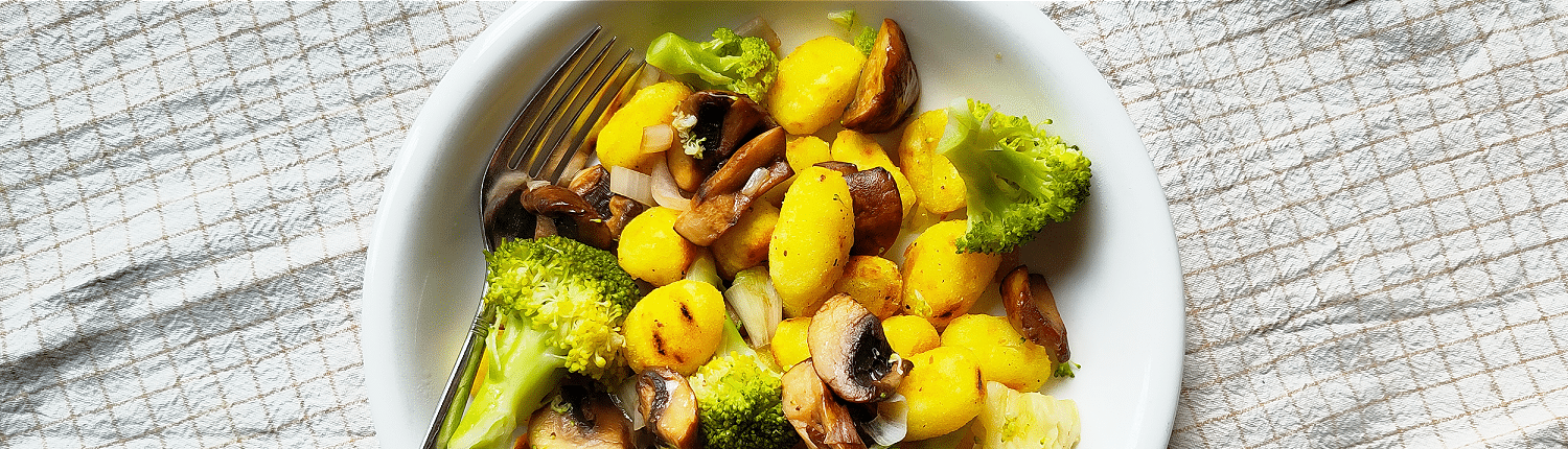 gnocchi met broccoli en champignons header Gnocchi met broccoli en champignons