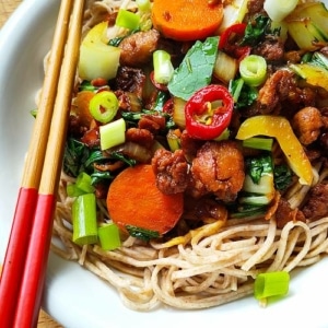 plantaardige kip ketjap met paksoi