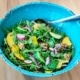 linzensalade met nectarine en walnoten