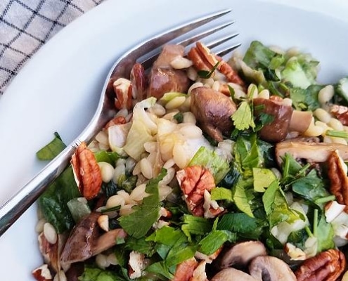orzo met champignons en andijvie recept