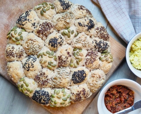 Heerlijke plantaardige deelbroodjes Heerlijke plantaardige deelbroodjes