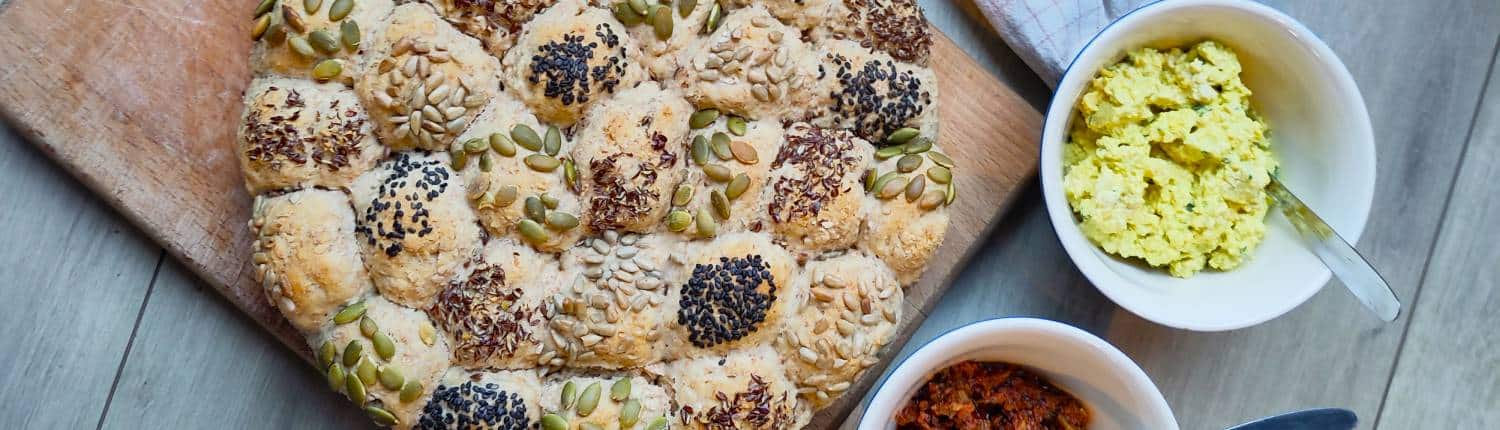 Heerlijke plantaardige deelbroodjes header Heerlijke plantaardige deelbroodjes header