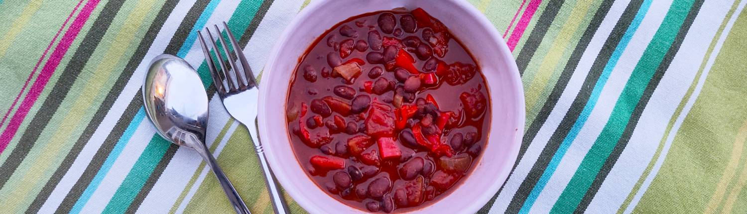 Zwarte bonen chili met koffie header