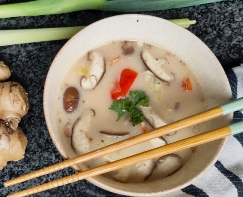 Plantaardige Thom Kha Kai soep