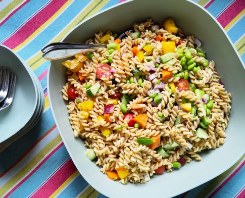 recept gezonde vegetarische pastasalade