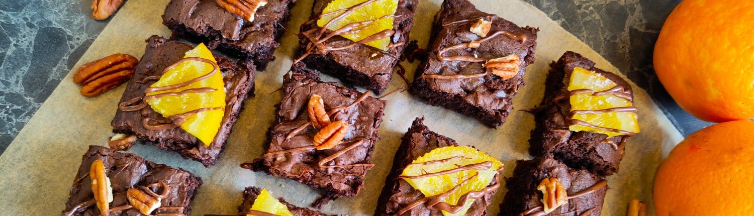 vegan brownies met kaneel en sinaasappel