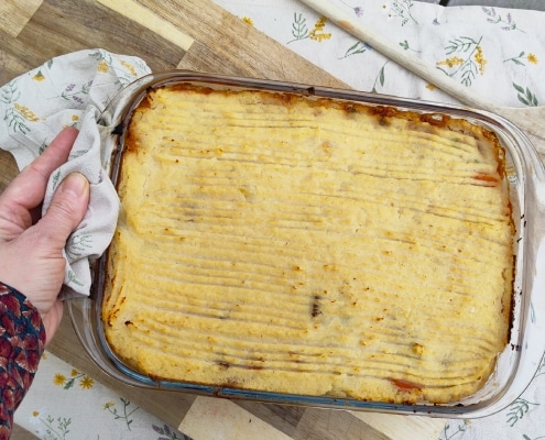 cottage pie met champignons en knolseld