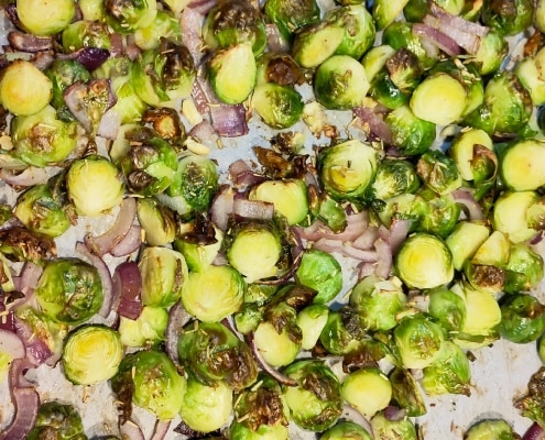 pasta met geroosterde spruiten recept