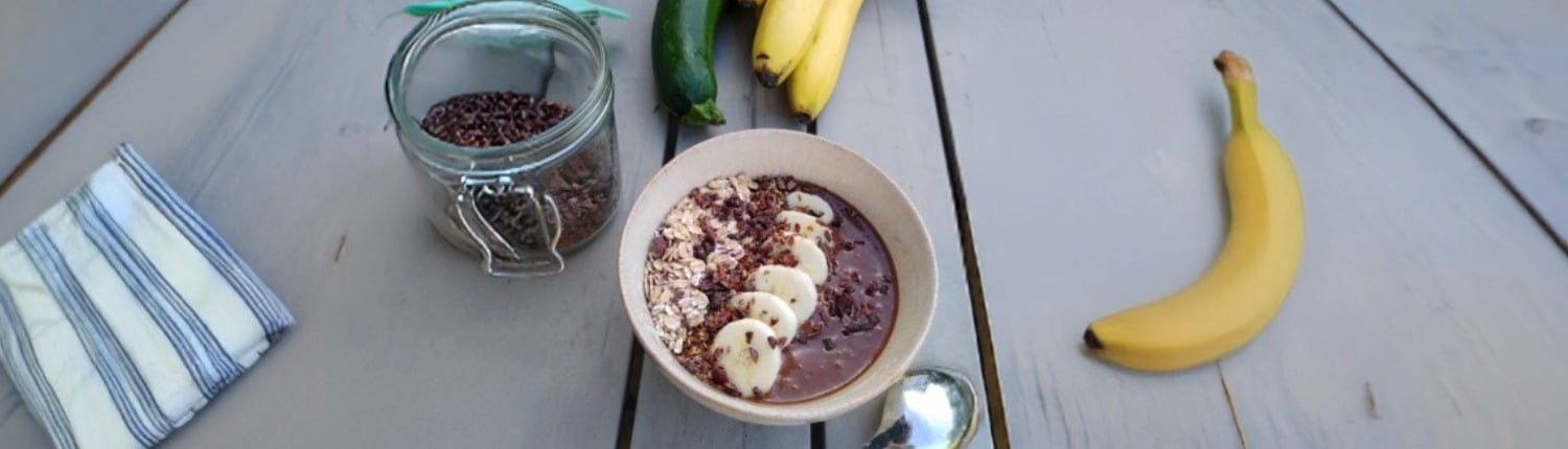chocolade smoothie met banaan en courgette