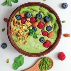 Matcha smoothiebowl met kokos