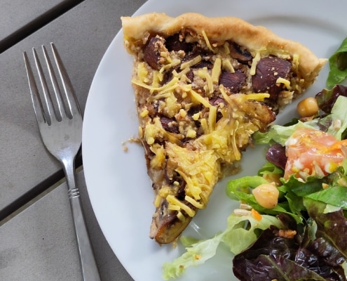 plantaardige champignonquiche