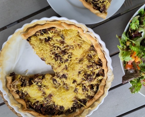 plantaardige champignonquiche