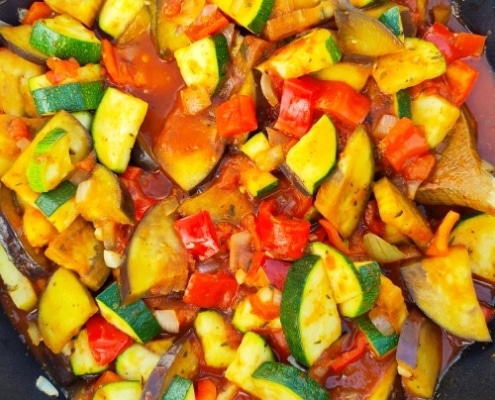 recepten met courgette vegetarische ratatouille